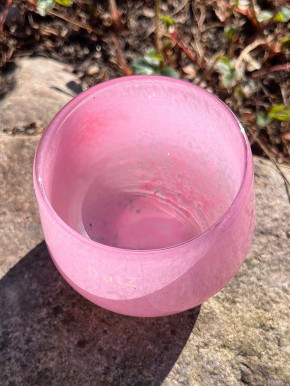 DutZ Collection Glas Pot Übertopf Vase Windlicht bauchig H11 D13 fuchsia