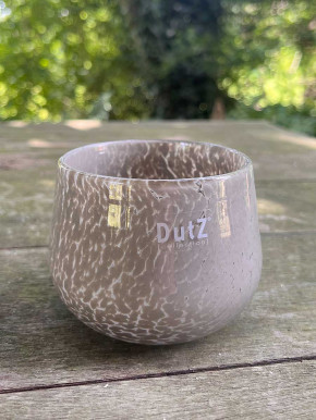 DutZ Collection Glas Übertopf Vase Windlicht bauchig H7 D10 taupe