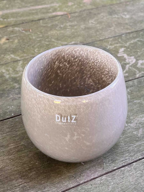 DutZ Collection Glas Übertopf Vase Windlicht bauchig H11 D13 taupe