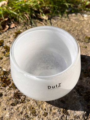 DutZ Collection Glas Übertopf Vase Windlicht bauchig H7 D10 weiß