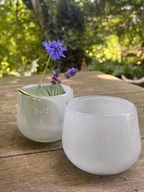 DutZ Collection Glas Übertopf Vase Windlicht bauchig H7 D10 lichtgrau