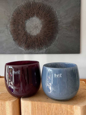 DutZ Collection Glas Pot Übertopf Vase Windlicht bauchig H14 D16 plum