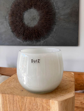 DutZ Collection Glas Pot Übertopf Vase Windlicht bauchig H14 D16 weiß