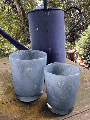 DutZ Collection Glas Übertopf Vase Windlicht Conic jeans M H14 D12