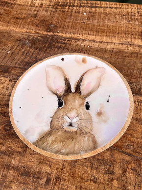 Holzteller Hase Osterhase rund D22