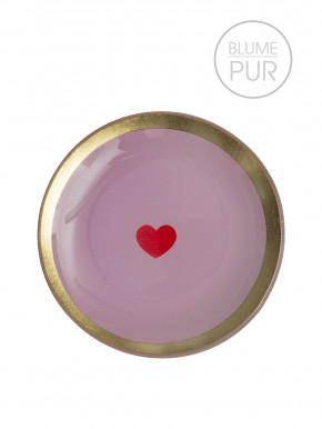 Love Plate Glasteller S Herz rund rosa gold GiftCompany