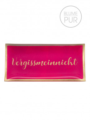 Love Plate Glasteller L Vergissmeinnicht neon pink gold GiftCompany