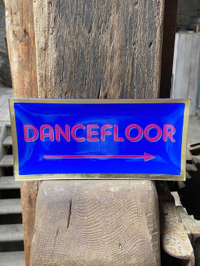 Love Plate Glasteller L Dancefloor blau gold GiftCompany