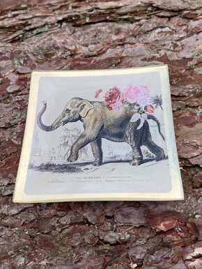 Love Plate Glasteller S Elefant beige-gold GiftCompany