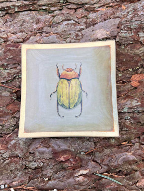 Love Plate Glasteller S Käfer taupe-gold GiftCompany