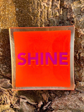 Love Plate Glasteller S Shine neon-orange gold GiftCompany