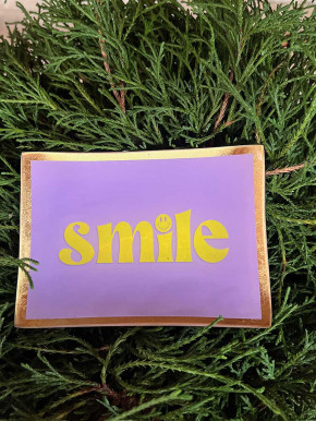 Love Plate Glasteller M smile lila-gelb GiftCompany