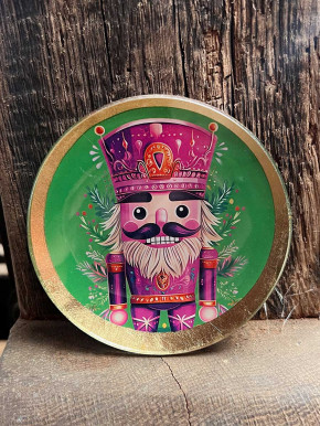 Love Plate Glasteller rund S Nussknacker grün-lila GiftCompany