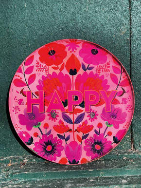 Love Tray Metallteller S Happy rosa violet D17.7 GiftCompany