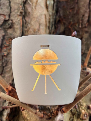 Madras Windlicht M Motiv Grill sandstone-gold GiftCompany