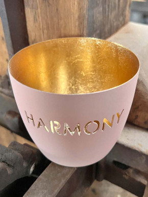 Madras Windlicht M Harmony pastellrosa-gold GiftCompany