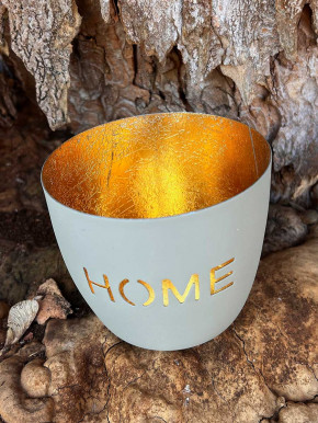 Madras Windlicht M Home flannel-gold GiftCompany