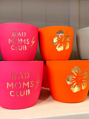 Madras Windlicht M Bad moms club neon-pink-gold GiftCompany