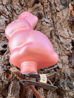 Hasen Clip Anstecker Glas H8 coral