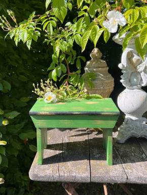 Holz Hocker Shabby Vintage grün H20