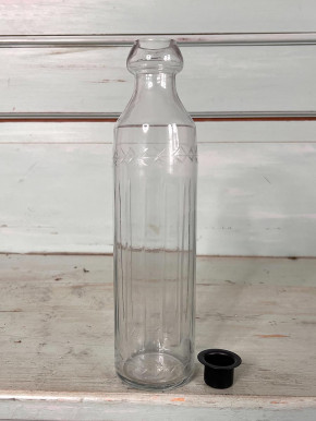 Home Society Kerzenhalter Glasflasche Reliefdekor H30