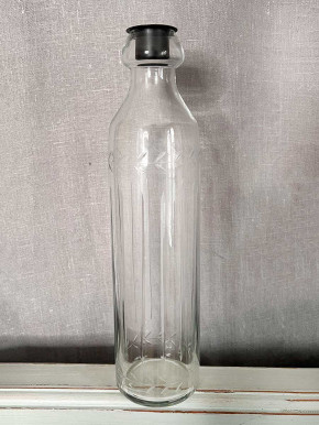 Home Society Kerzenhalter Glasflasche Reliefdekor H30