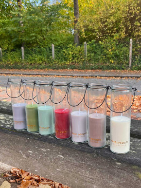 Home Society Candle Tube Kerze Frank im Hängeglas celadon