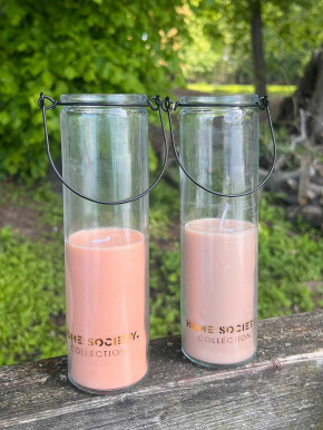 Home Society Candle Tube Kerze Frank im Hängeglas peach