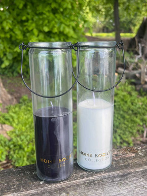 Home Society Candle Tube Kerze Frank im Hängeglas schwarz