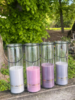 Home Society Candle Tube Kerze Frank im Hängeglas grau