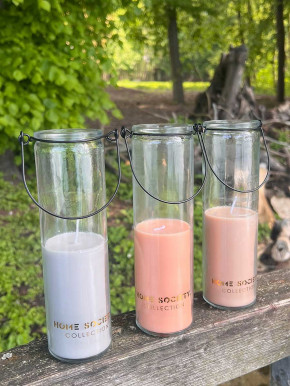Home Society Candle Tube Kerze Frank im Hängeglas peach