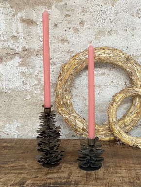 IB Laursen Kerzenhalter Zapfen Metall Messing dünne Stabkerze H6