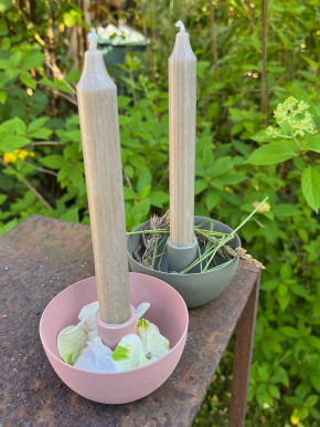 IB Laursen Kerzenhalter schüsselförmig rund malva für Stabkerzen