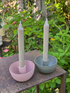 IB Laursen Kerzenhalter schüsselförmig rund malva für Stabkerzen