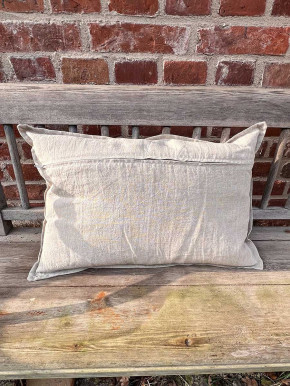 IB Laursen Kissen schlammfarben uni Stickerei Leinen 60x40 inkl. Inlet