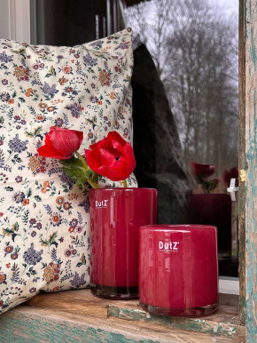 IB Laursen Kissen beige Streublumen lila braun 60x60 inkl. Inlet