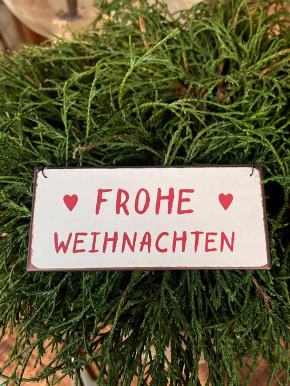 IB Laursen Nostalgie Metallschild Frohe Weihnachten mit Herzen