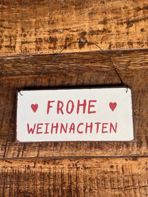 IB Laursen Nostalgie Metallschild Frohe Weihnachten mit Herzen
