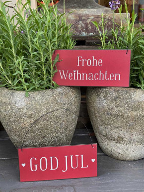 IB Laursen Nostalgie Metallschild rot Frohe Weihnachten