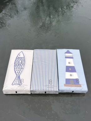 IB Laursen Papier Servietten hellblau Leuchtturm 16 Stück