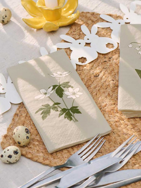 IB Laursen Papier Servietten hellgrün Anemonen 16 Stück