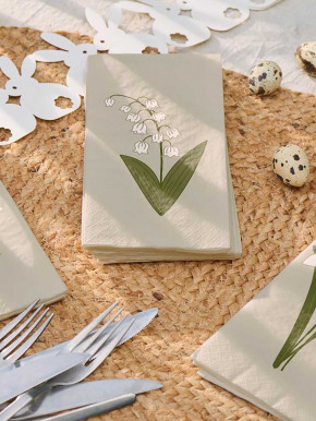 IB Laursen Papier Servietten hellgrün Maiglöckchen 16 Stück