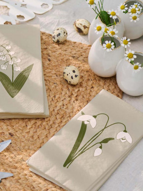 IB Laursen Papier Servietten hellgrün Schneeglöckchen 16 Stück