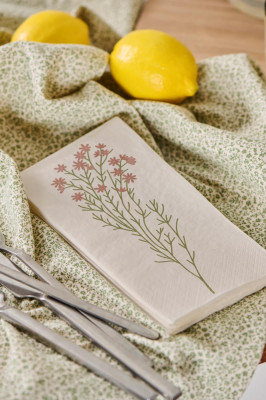 IB Laursen Papier Servietten rosa Blume 16 Stück