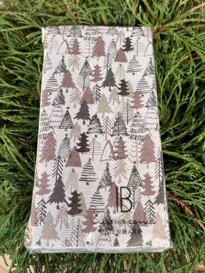 IB Laursen Papier Servietten braune Tannenbäume 16 Stück