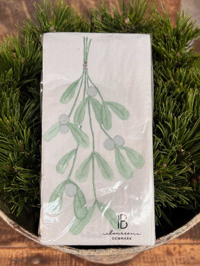 IB Laursen Papier Servietten grüner Mistelzweig 16 Stück