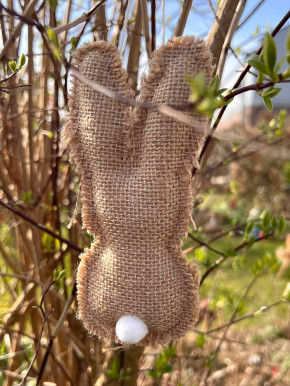 IB Laursen Anhänger Stoffhase Osterhase Hase schlank jutebraun
