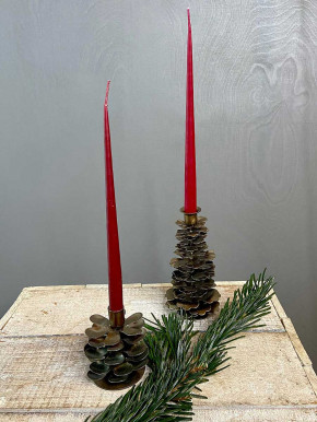 IB Laursen Kerzenhalter Zapfen Metall Messing dünne Stabkerze H6