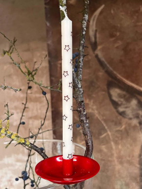 IB Laursen dünne Stabkerze Celia braune Sterne Stearin H20 4er Pack