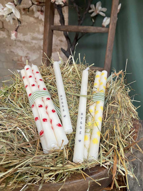 IB Laursen dünne Stabkerze Celia Erdbeeren Stearin H20 4er Pack